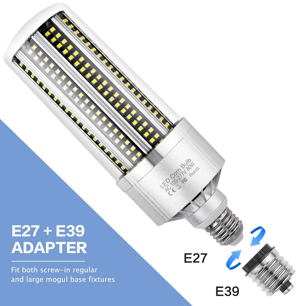Lampadine LED E27 Luce Bianca Fredda/Caldo, 80-200W 5000K 10000LM Lampadine Mais Led E27 Equivalenti A 300W Incandescenza Lampadine E27 Led Pannocchia Lampada Lampadina Non Dimmerabile,Warm white,200W