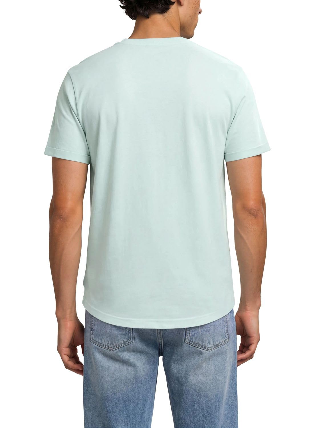 DENIMFY Tshirt Herren lang geschnitten Regular Fit DFDiego 3er Set Pack | Logo Stick Rundhals Kurzarm Sommer Long Tee Shirt Stick Schwarz Grau Beige Blau Gelb Orange S M L XL XXL 3XL 4XL 5XL