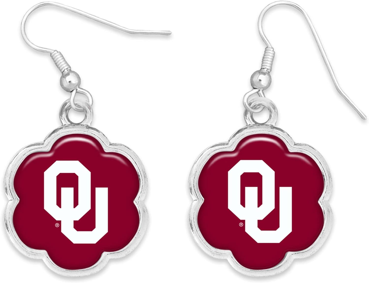 Oklahoma Sooners Hazel Silver Earrings Jewelry Gift OU