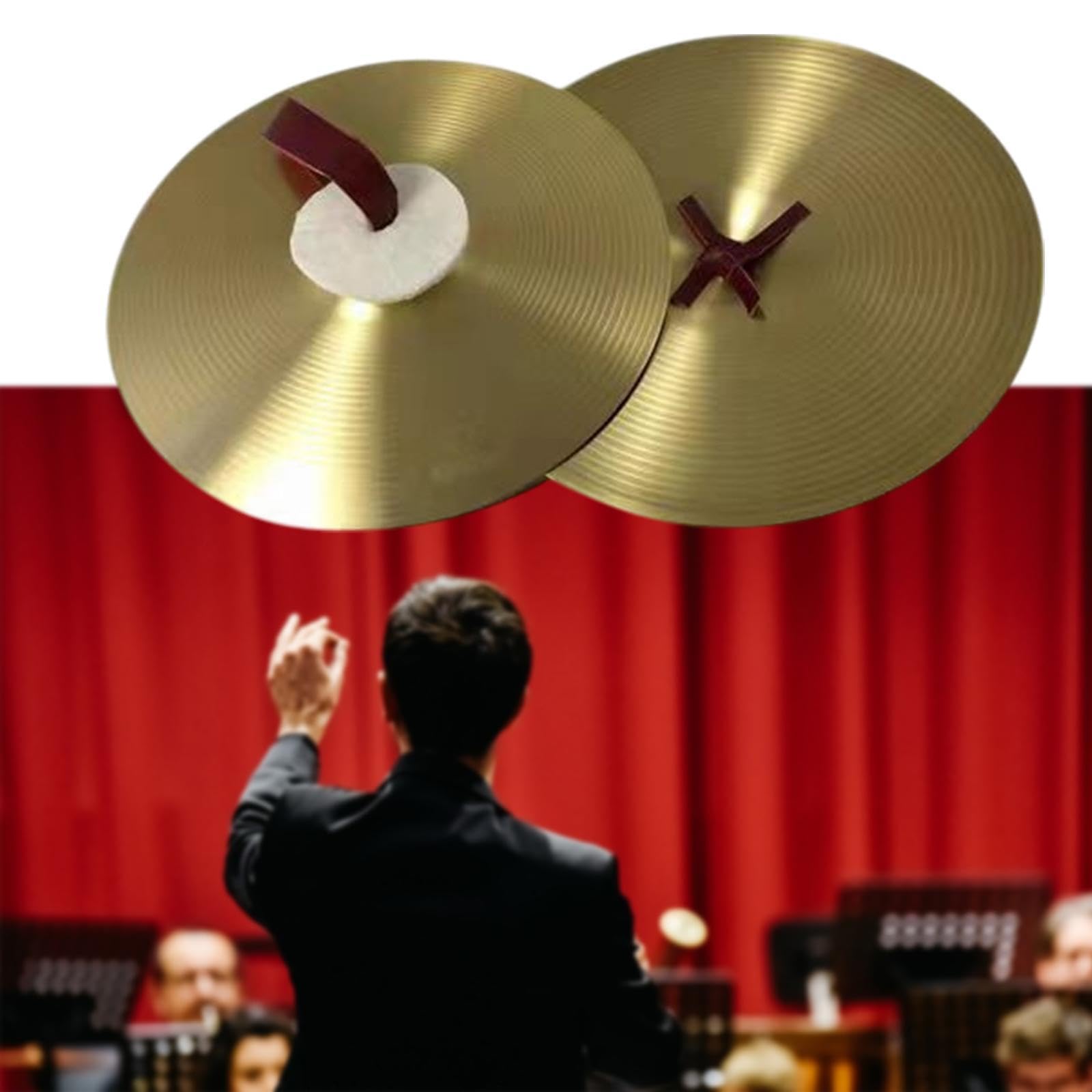 2 platillos de percusión tradicional de aleación de mano para espectáculos de escenario, profesionales, fiestas, 40,6 cm