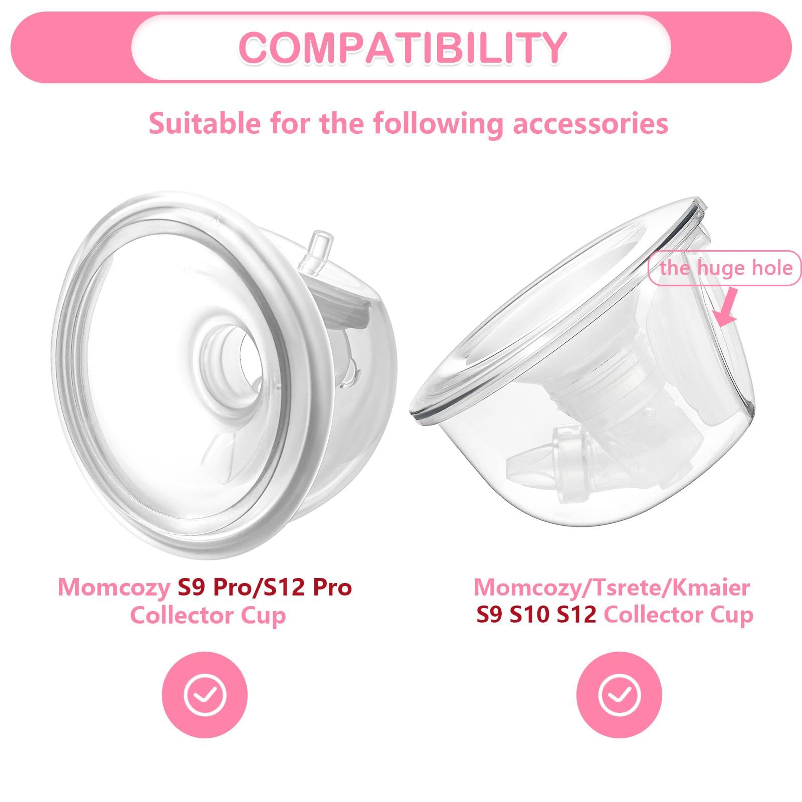 Belmikal Silicone 19mm Flange Compatible with Momcozy/Tsrete/Kmaier Wearable Breast Pump,Shield/19mm Flange Insert Replacement, Use with Wearable S9|S10|S12|S9 Pro|s12 Pro Pump Parts/Accessories