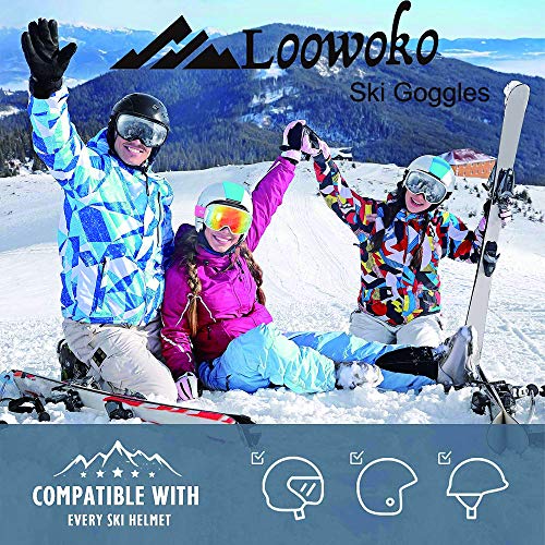 Unisex Ski Goggles for Men Women, OTG Snowboard Goggles with Dual Lens Goggles for Skiing, Skating, Winter Outdoor Sport