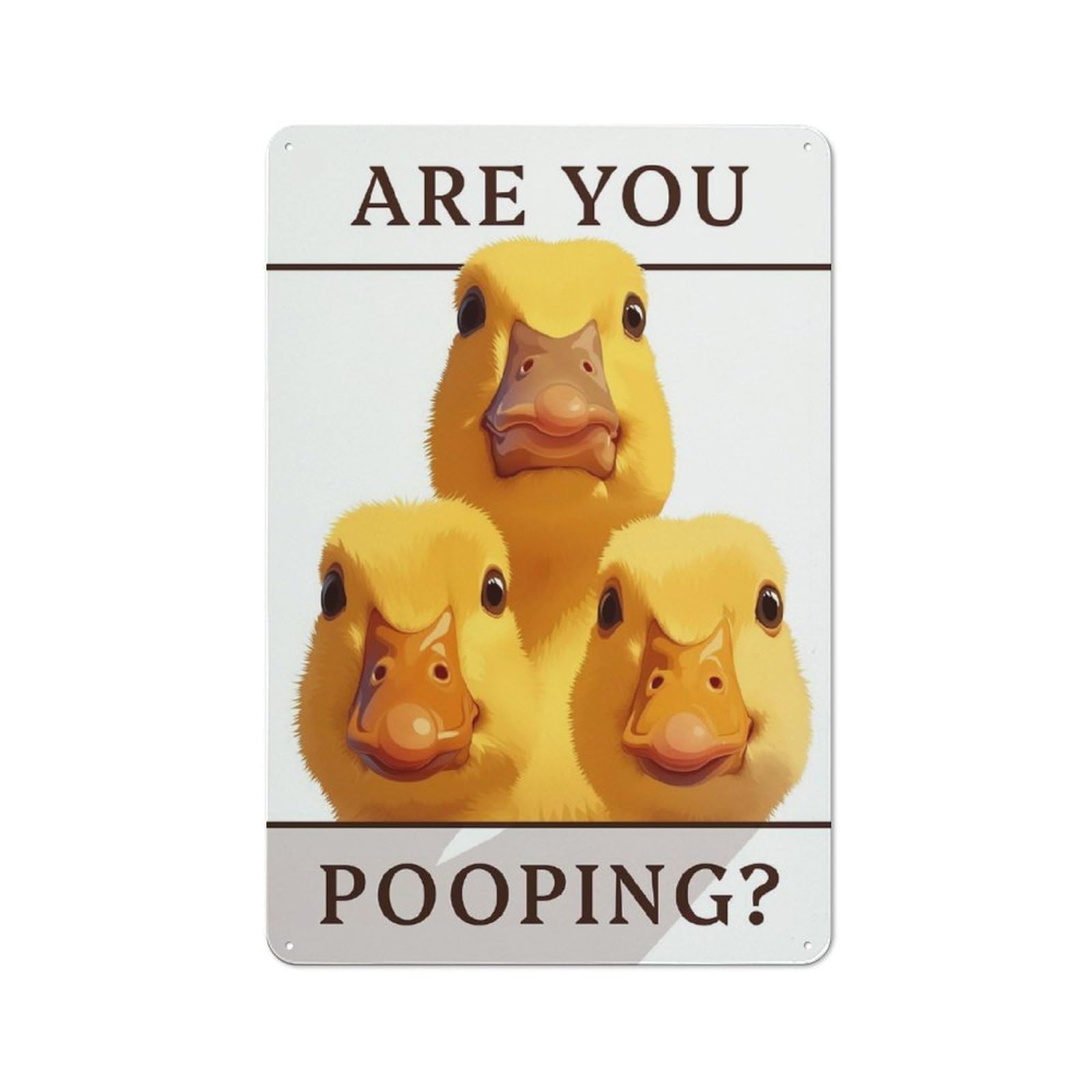 Junmoney Style-8 Metal Wall Sign 30X20cm Featuring Bathroom Invasion - A Ducklings Meme Poster For Workshop Wall, For Room Styling Across Workshops And Hobby Rooms