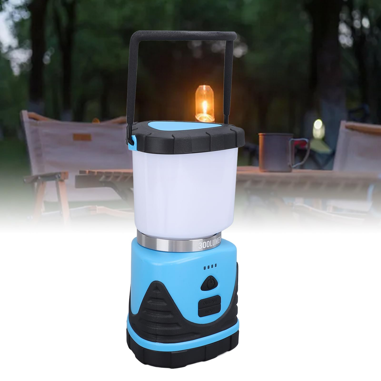 KIMISS Lanterne de Camping LED 300 | Lampe étanche IP65 Rechargeable par USB pour Randonnée et Pannes de Courant d'urgence, Lampe de Tente Portable (BLUE)