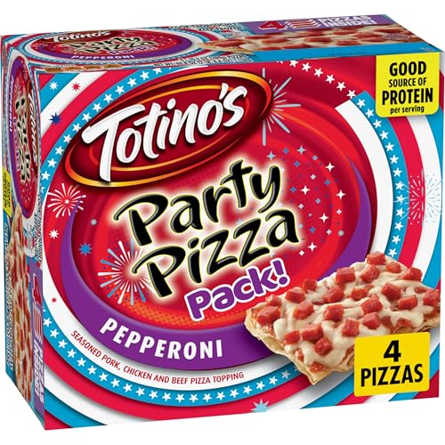 Totino's Party Pizza Pack, Pepperoni, Frozen Pizza, Frozen Snacks, 4 Ct, 40.8 oz