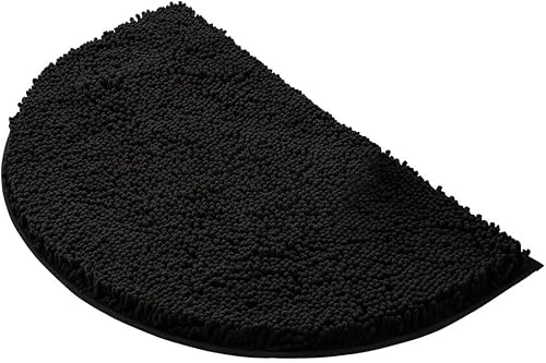 Miniatura 9 de Tapete de baño absorbente de semicírculos, de felpilla suave, grueso, antideslizante, lavable a máquina, se seca rápidamente, tapete para pies