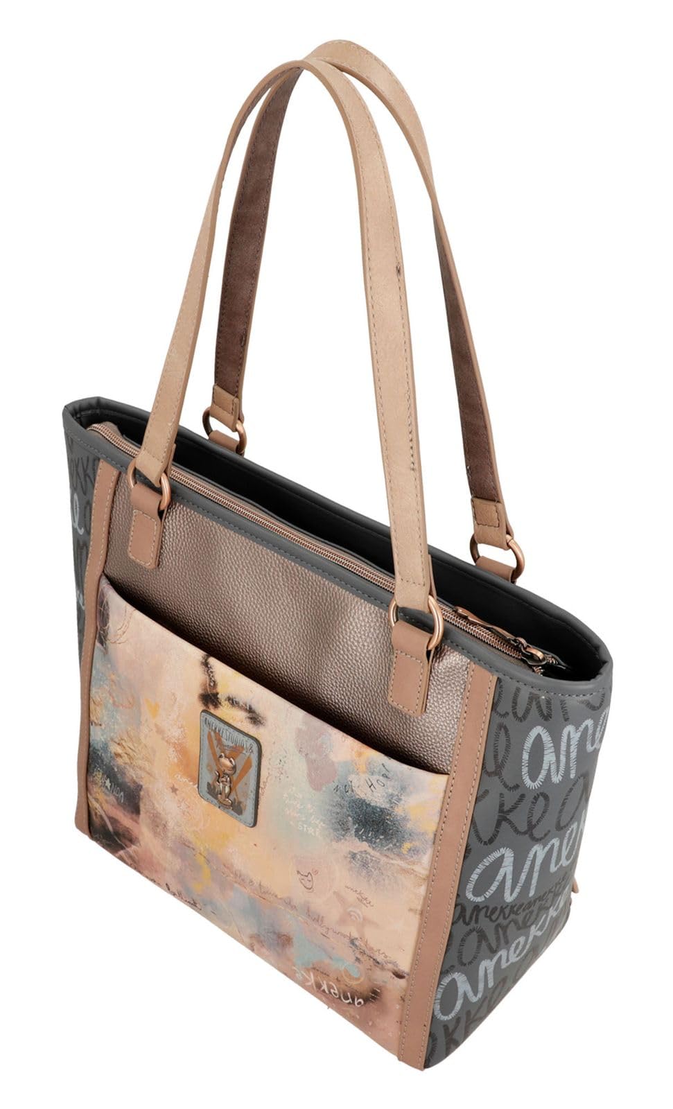 Anekke Schultertasche für Damen mit Reißverschluss, bunt