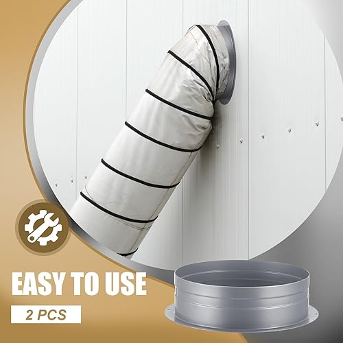 Miniatura 5 de Zonon 2 piezas de brida de conector de conducto de 8 pulgadas (7.68 pulgadas) manguera de escape de tubo recto de metal para secadora de conductos