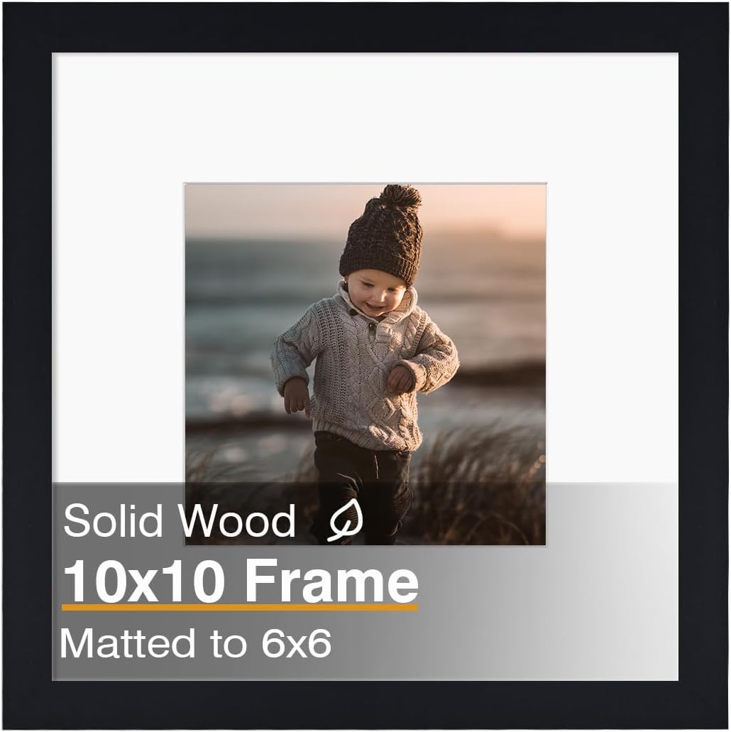 KINLINK A2 Picture Frame, Black Solid Wood Frame with Acrylic Plexiglass 16.5 x 23.5 Frame for Pictures A3 with Mat or A2 without Mat, Wall Mounting Display Photo Frame 1 Pack