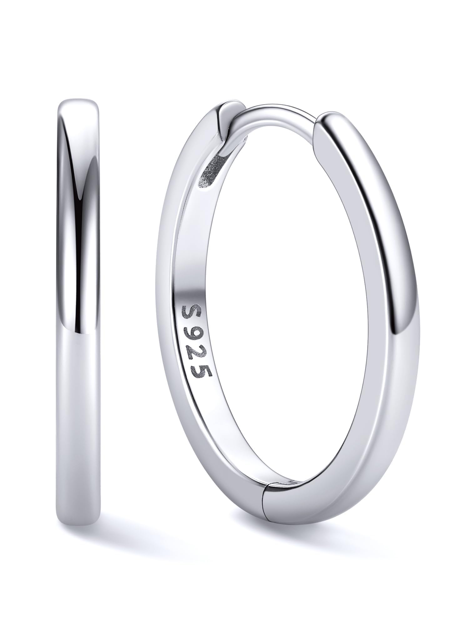 ChicSilver 925 Sterling Silver Huggie Hoop Earrings for Women, 6-20MM Hoops