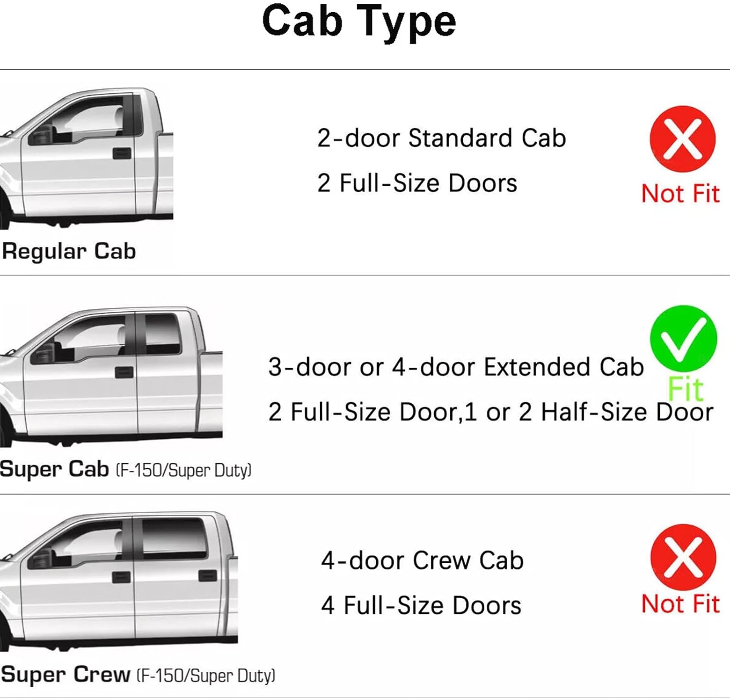 Window Rain Guards for 1997-2003 Ford F-150 & 1997-1999 F-250 Super/Extended Cab | Black Window Deflectors | Weatherproof, Easy Installation, Reduces Wind Noise | Sleek Design for Truck Protection