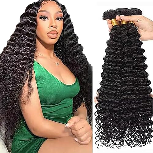 Tuheerst Deep Wave Human Hair Bundles Tissage Bresilien en lot Cheveux Humain Na