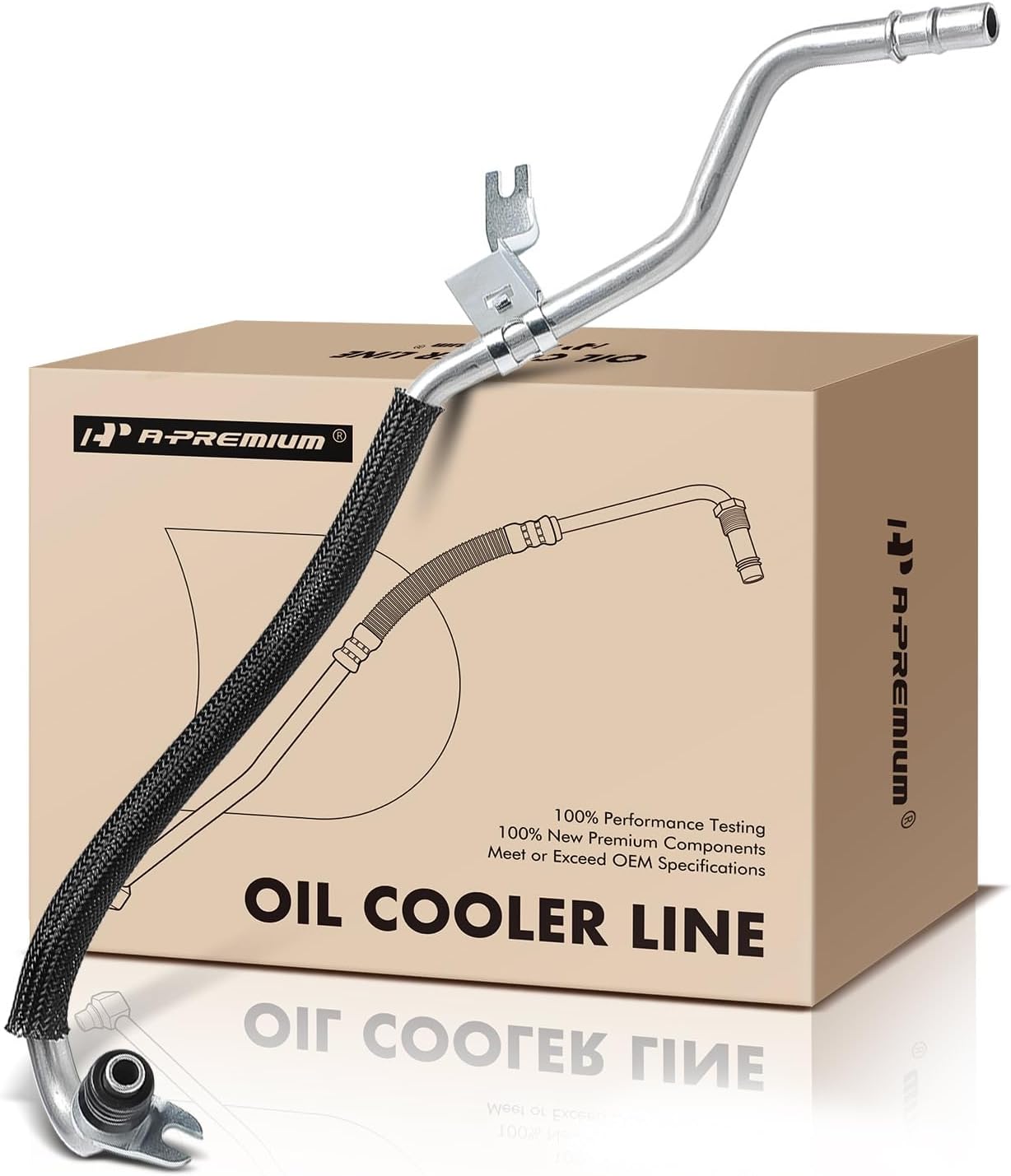 A-Premium Engine Oil Cooler Line Hose Assembly Compatible with Ford Fusion Sport 2017 2018 2019, 2.7L