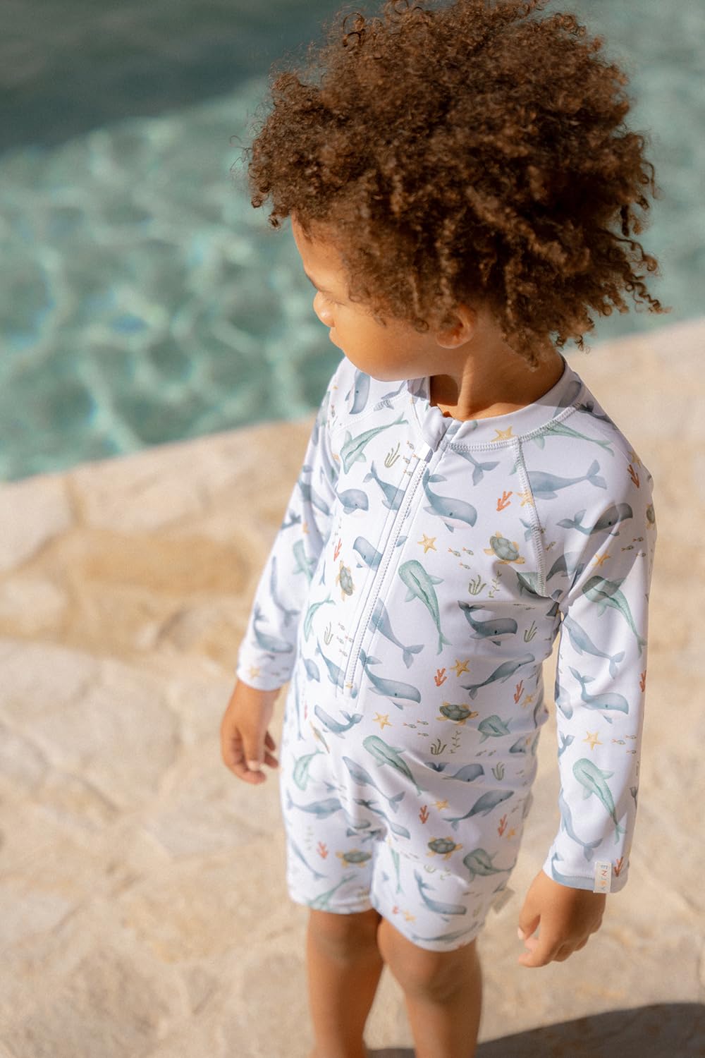 Little Dutch Schwimmanzug Badeanzug Langarm Kind Junge hellblau (Gr. 98/104) - Ocean Sea