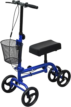 Knee Scooter for Broken Foot, Foldable Knee Scooters for Foot Injuries Adult Best Crutches Alternative Color Blue