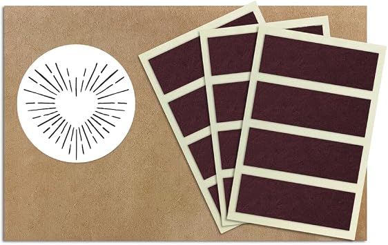 1.5 x .5 Rectangle Match Striker Stickers - 12 Pieces | Brown Match Strike Paper with Adhesive Pre-Cut in Rectangles for Easy Match Lighting | Also Available in Bumble/Dotted Pattern or Charcoal