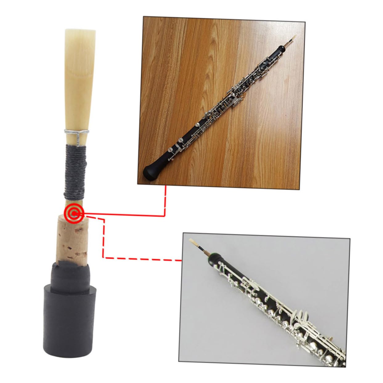 BESTonZON Bamboo Oboe German Style Size 2.8x0.3x0.3 Inch for Student/beginners Random