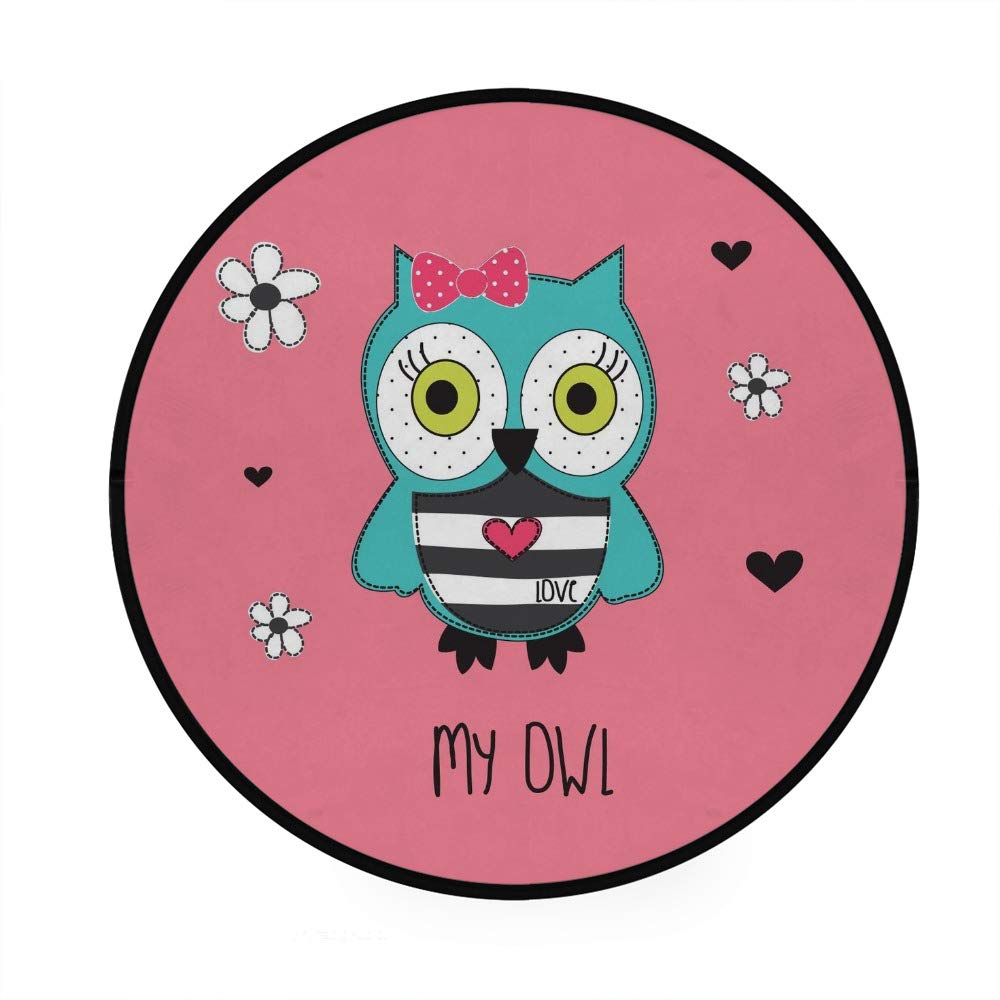 Paillasson absorbant et antidérapant lavable pour cuisine et salon motif hibou
