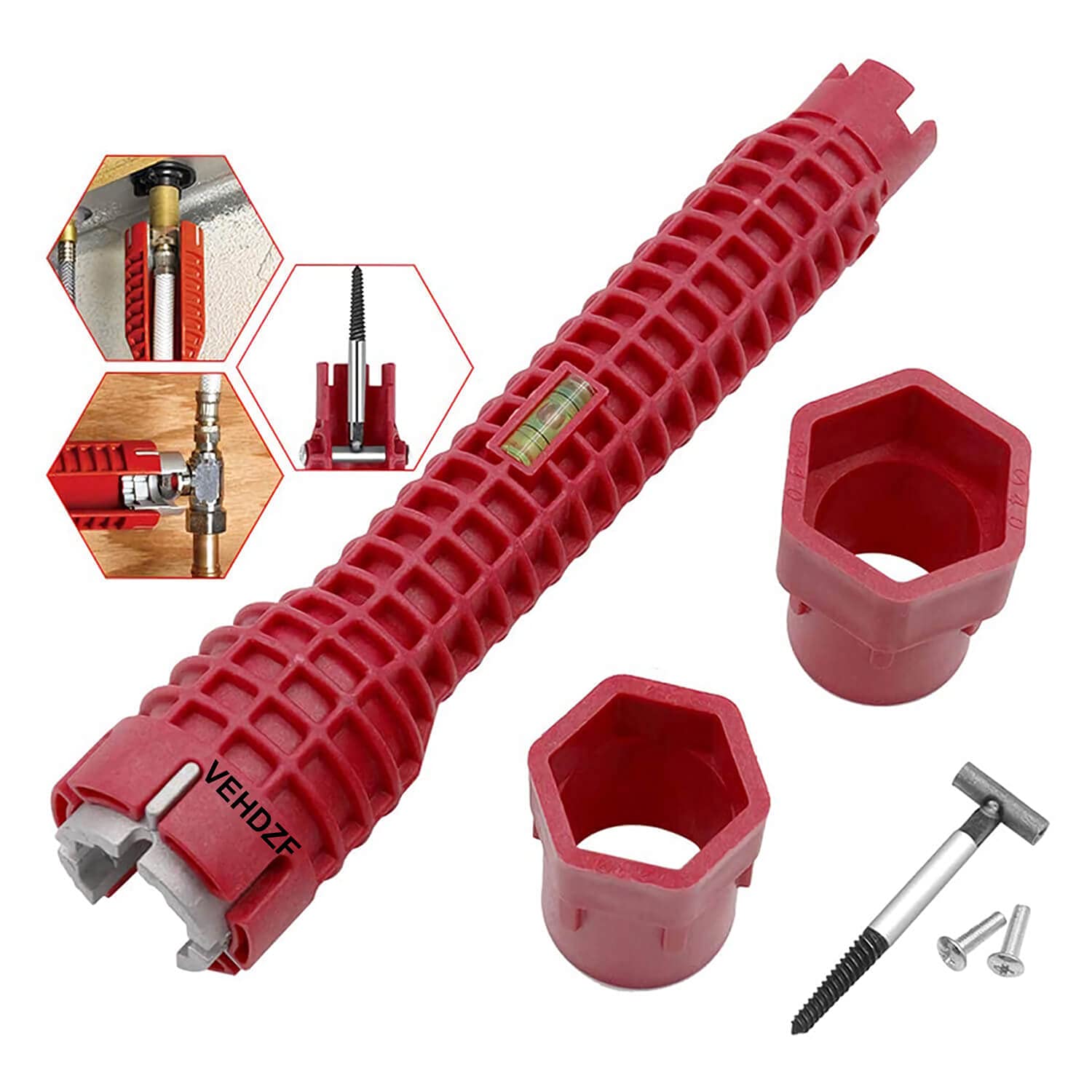 Faucet Socket Wrench, Faucet and Sink Installer Tool, multifunctional Faucet Wrench Tool, double Head Sink Installer Tool Water Pipe Spanner Tackle for Plumbers and Homeowners
