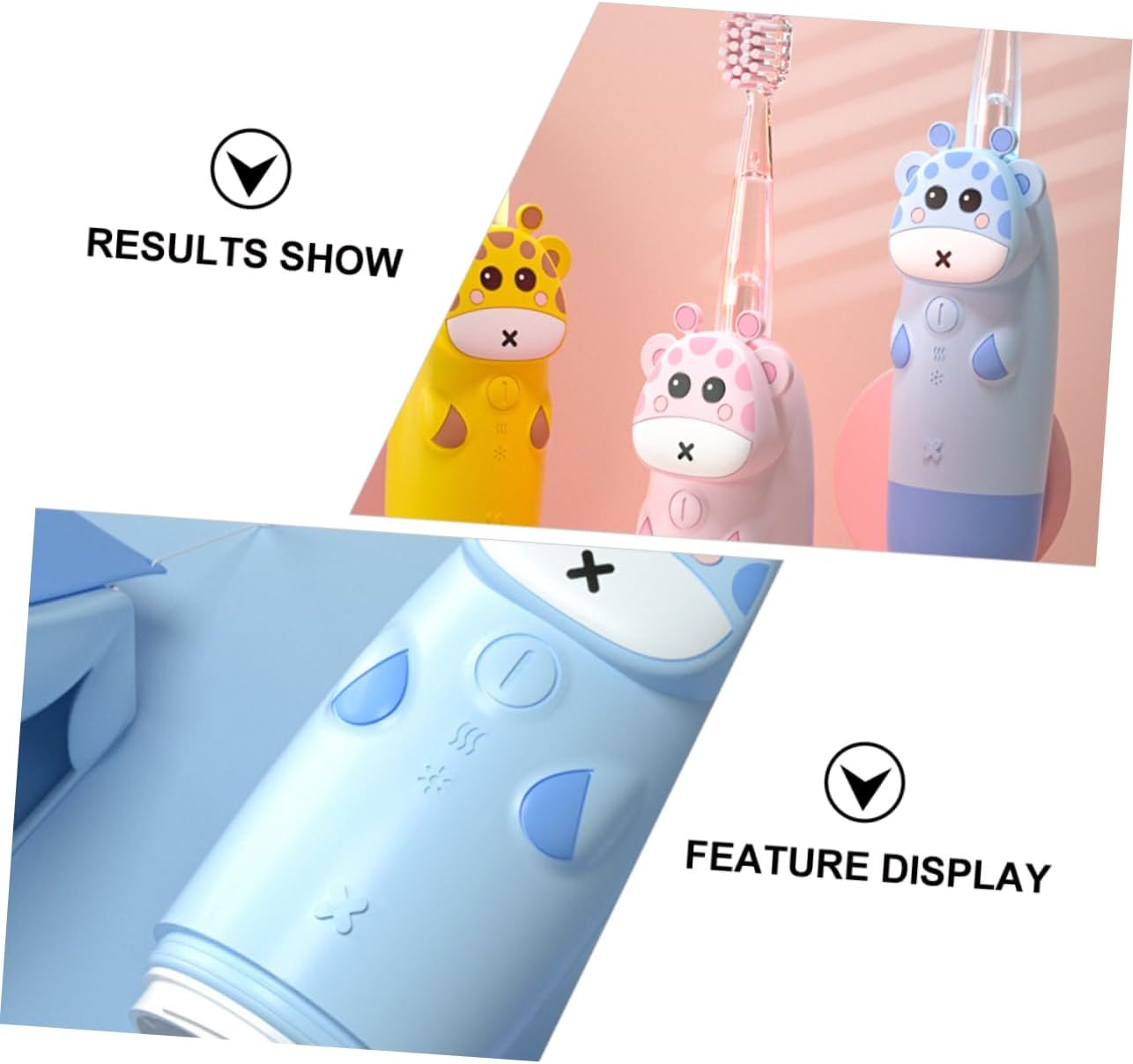 Childrens Electric Toothbrush with Colorful LED Lights Sonic Frequency Ergonomic Handle for Comfortable Grip for Healthy Oral Care Includes Blue Brush Heads Battery Design