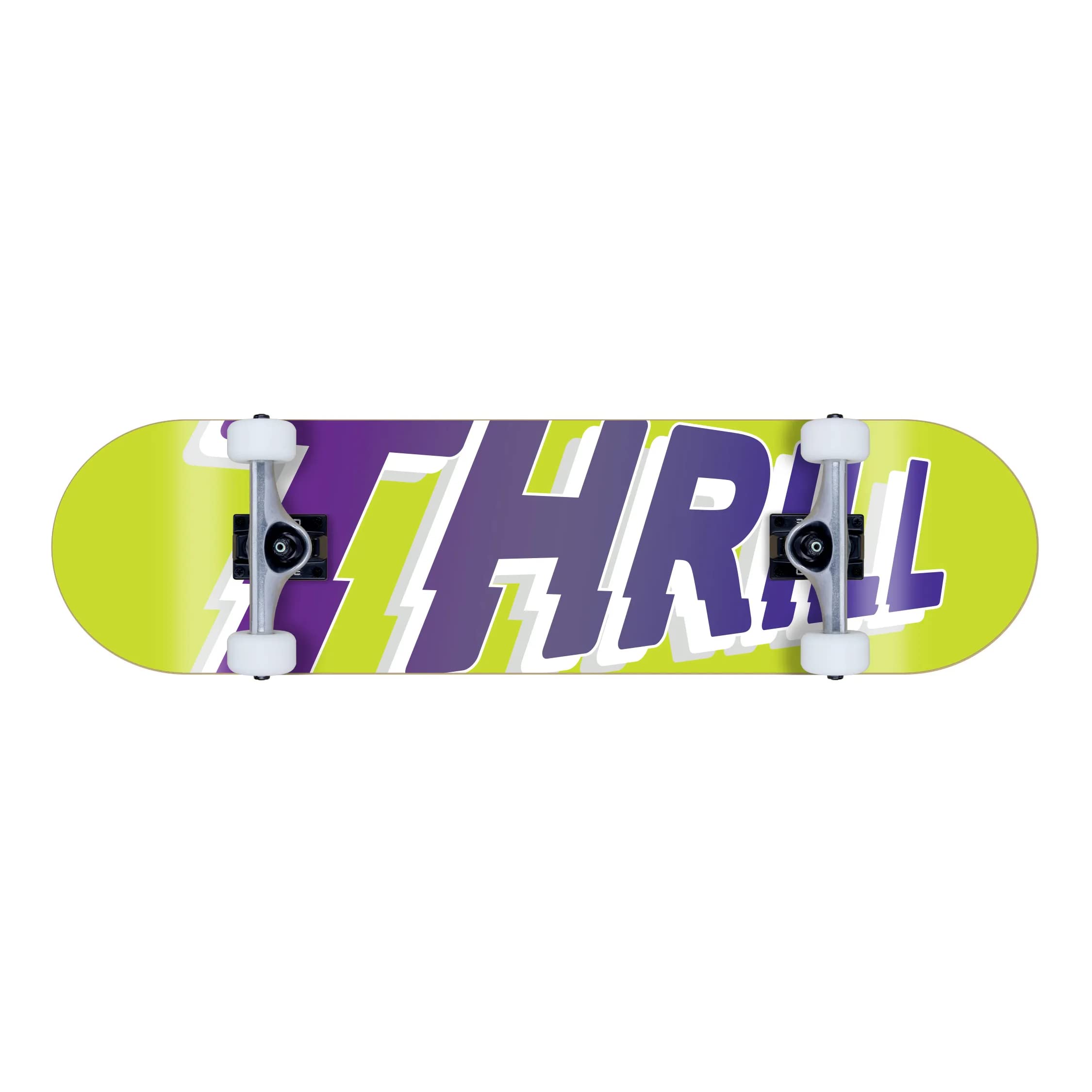 Thrill Skateboard Complete – Planche complète pour débutants et confirmés, 7 couches de bois d'érable, avec axes Grindmaster et roues en uréthane, roulements à billes ABEC 5