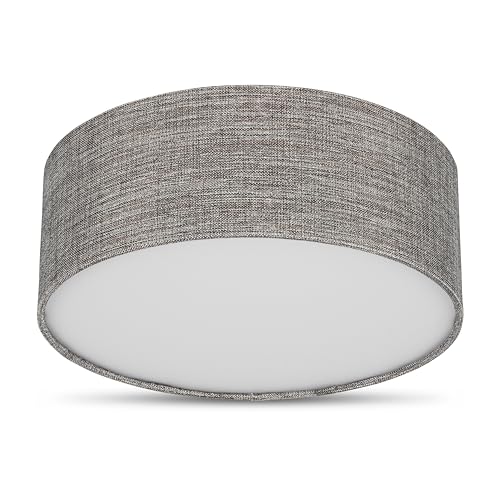 REV Deckenleuchte - Deckenlampe rund 30cm mit Stoff-Lampenschirm im...