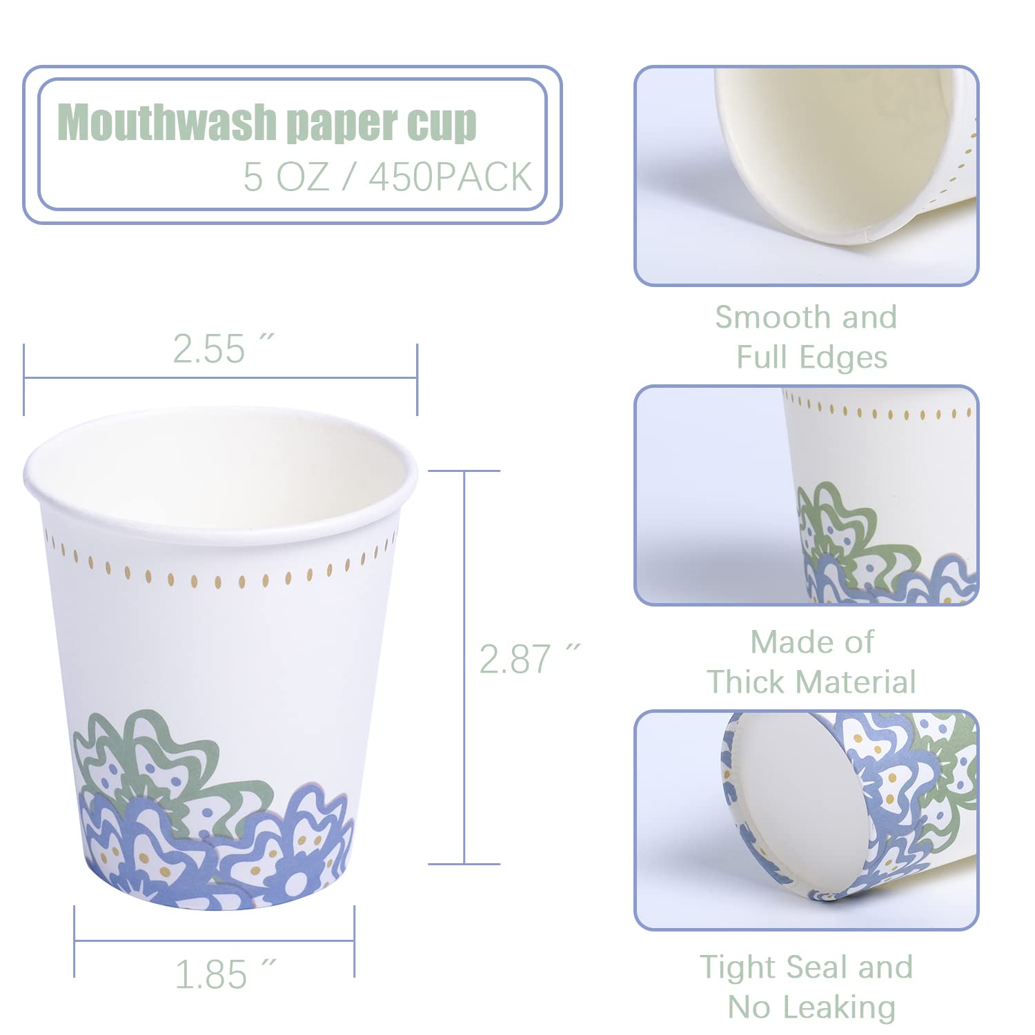 Lamosi 450 Pack 5 oz Paper Cups, Disposable Bathroom Cups, Small Mouthwash Cups, Mini Paper Cups for Parties, Picnics, Barbecues, Travel and Events
