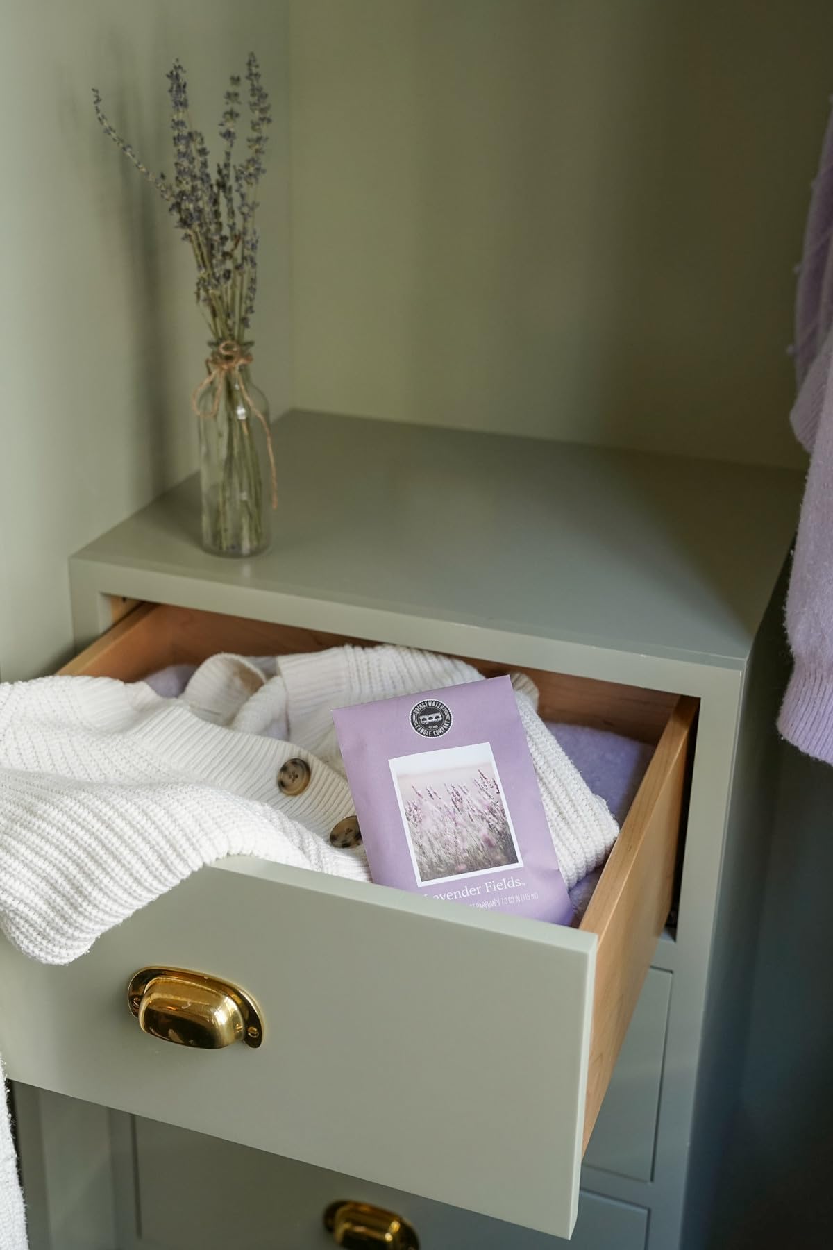Bridgewater LAVENDER FIELDS duża saszetka zapachowa, zapachowa szuflada, szafa zapachowa, odświeżacz do salonu, sypialni, łazienki, kosza na pranie lub samochodu