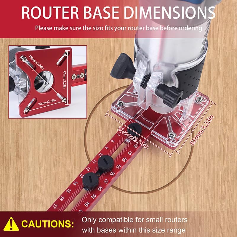 3 In 1 Router Milling Groove Bracket Woodworking Cutting And Milling Circular Tool Auxiliary Circular Drilling Tools(B long)