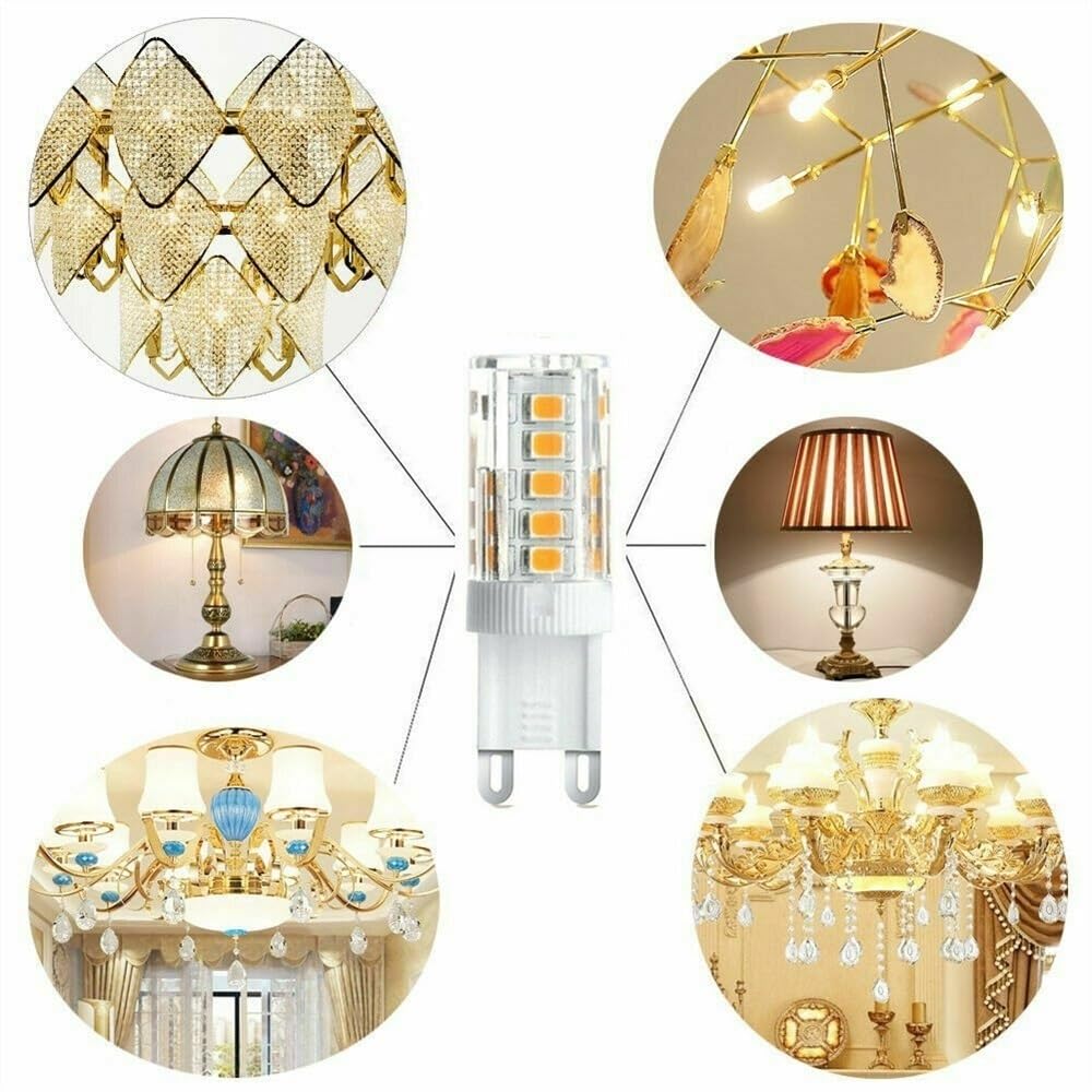 HHF Illuminazione domestica, Confezione da 30, Lampadina LED a Mais AC220V G4/G9/E14 Mini Lampada in Ceramica SMD2835 33/51/75 Lampada LED in Cristallo(Warm White,G4 51LED)