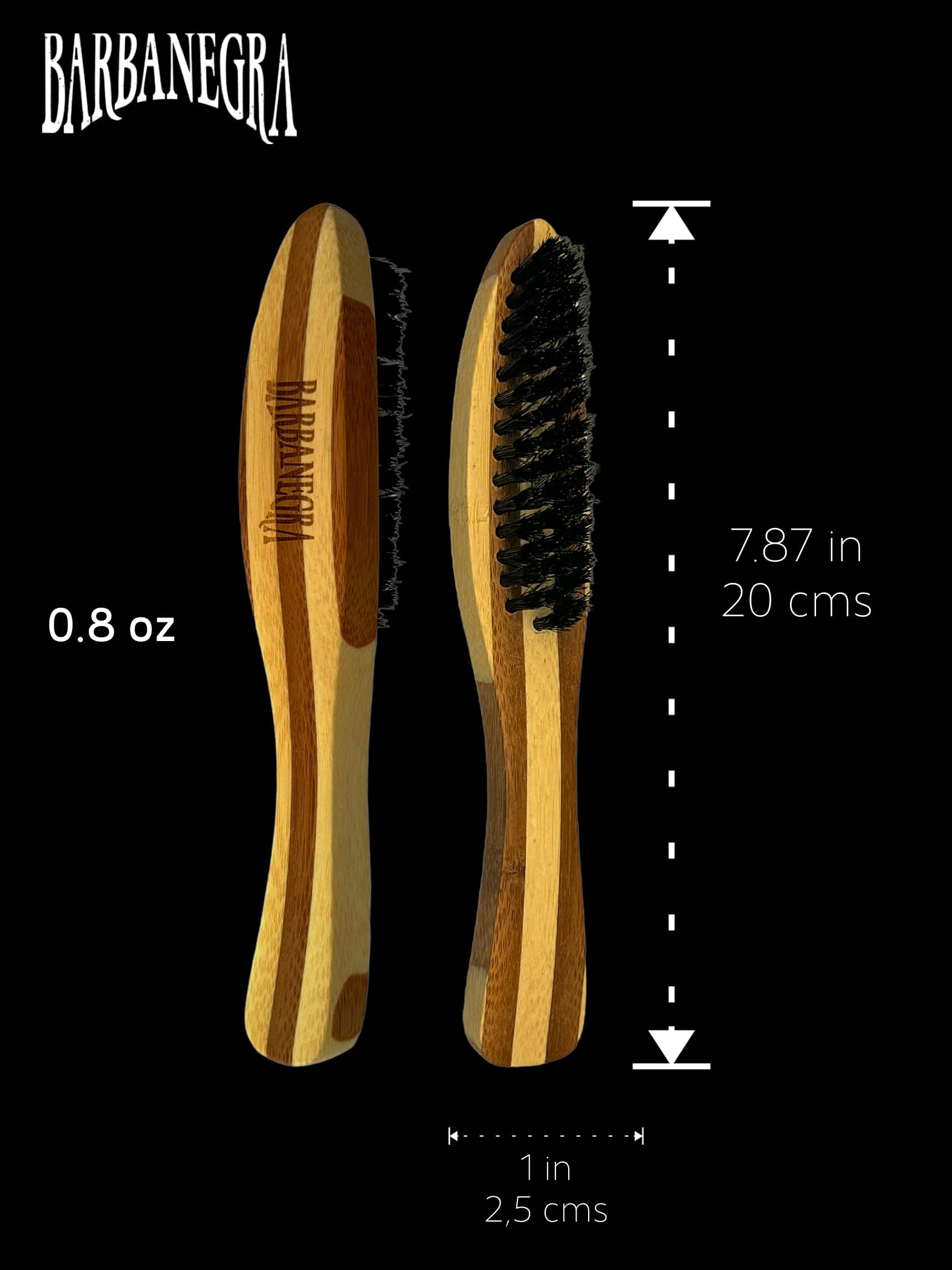 Cepillo para peinar barba con diseño ergonómico. De larga duración, hecho de bambú ecológico con cerdas naturales de jabalí 3