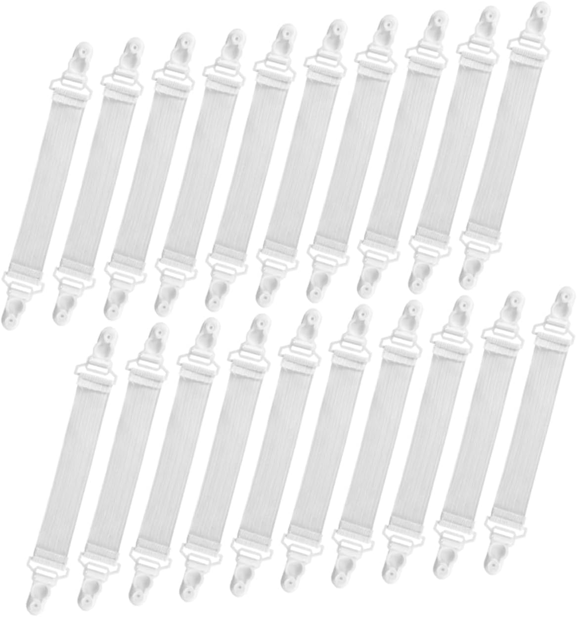 Alipis 4sets 20pcs Sheet Bed Sheet Fasteners Mattress Sheet Clips Straps for Fitted and Flat Blankets and Comforters Heavy Duty Grippers for Neat and Tidy Bedding 20pcs*4