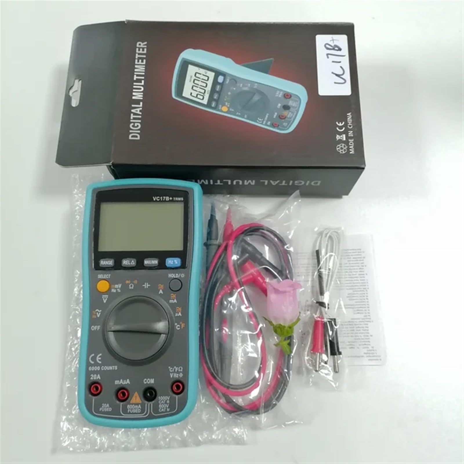 Tester tranzystorów i kondensatorów Lcr Esrmeter VC17B+ cyfrowy multimetr 6000 zliczeń multimetr multitester cyfrowy profesjonalny Dla indukcyjności i pojemności