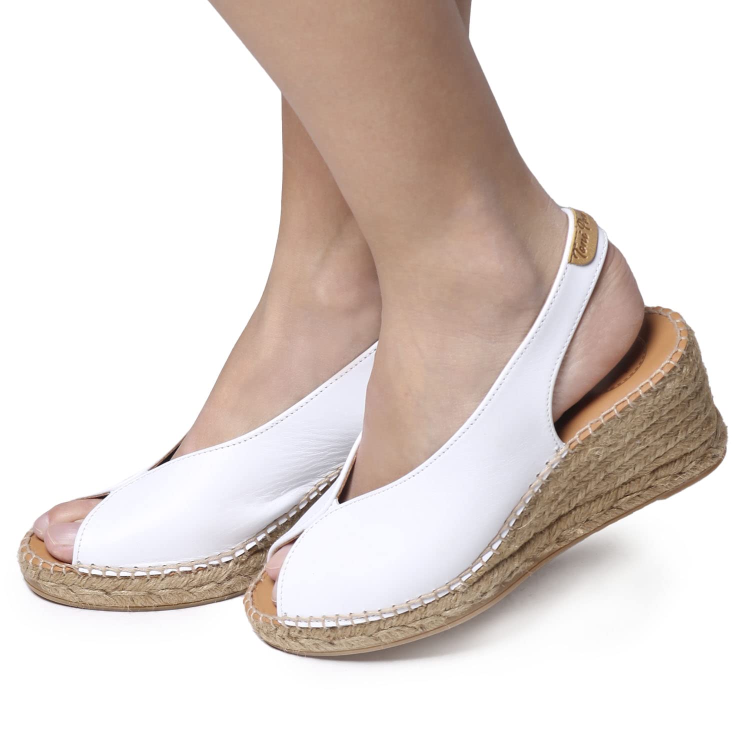 Toni Pons Laila-P - Espadrillas Spuntate con Zeppa Stile Donna realizzate in Pelle.