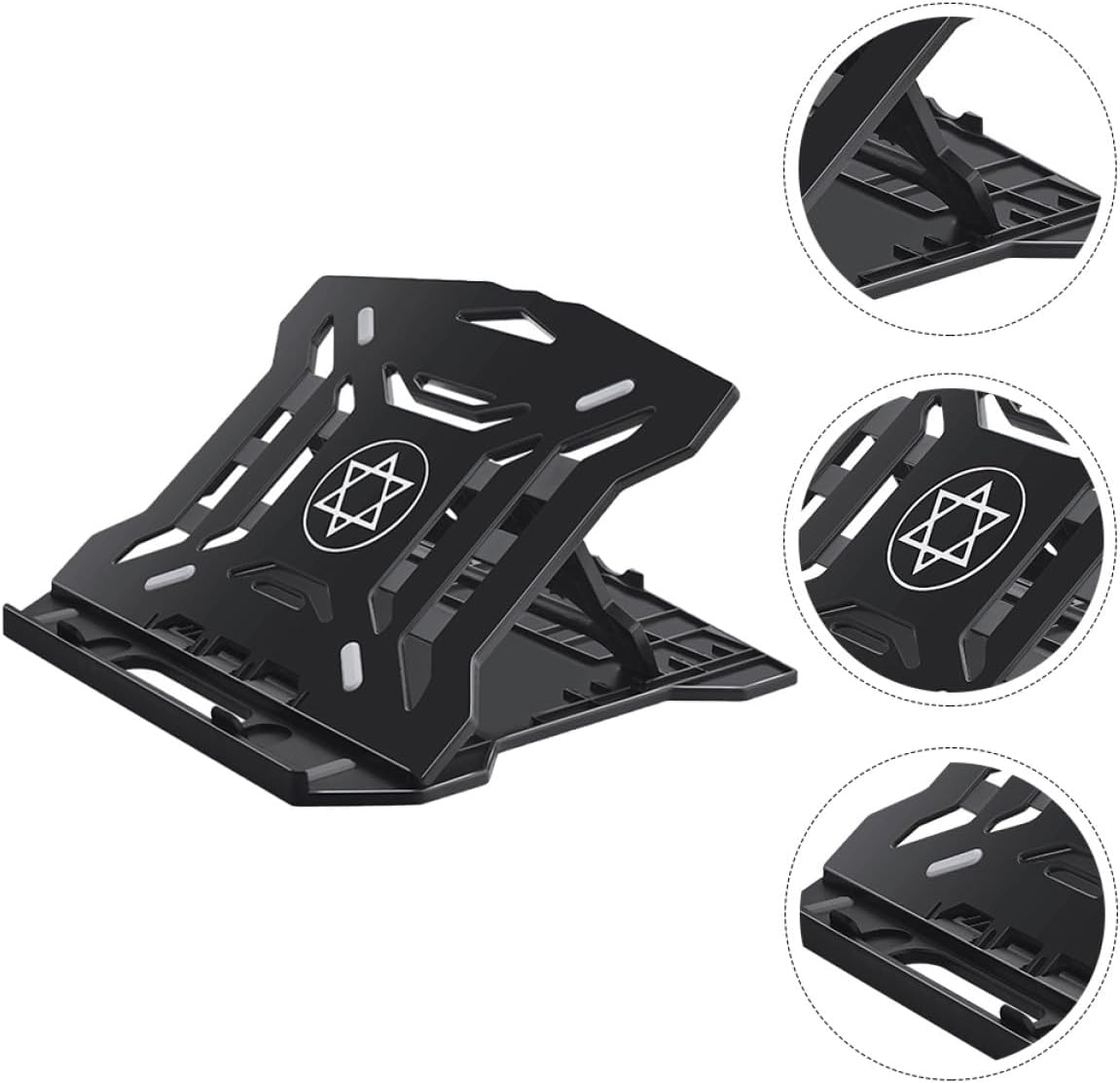 Adjustable Folding Laptop Stand with Cooling Base and Portable Notebook Holder for Desk Office Use, Compatible with Laptops and Computers, Includes Detachable Phone Holder Random image 5