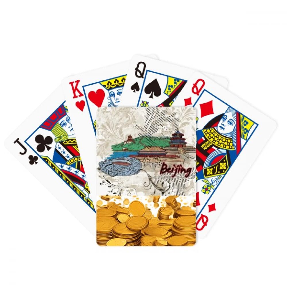 Tian An Men Bird Nest Beijing China Gold Playing Card Classic Game
