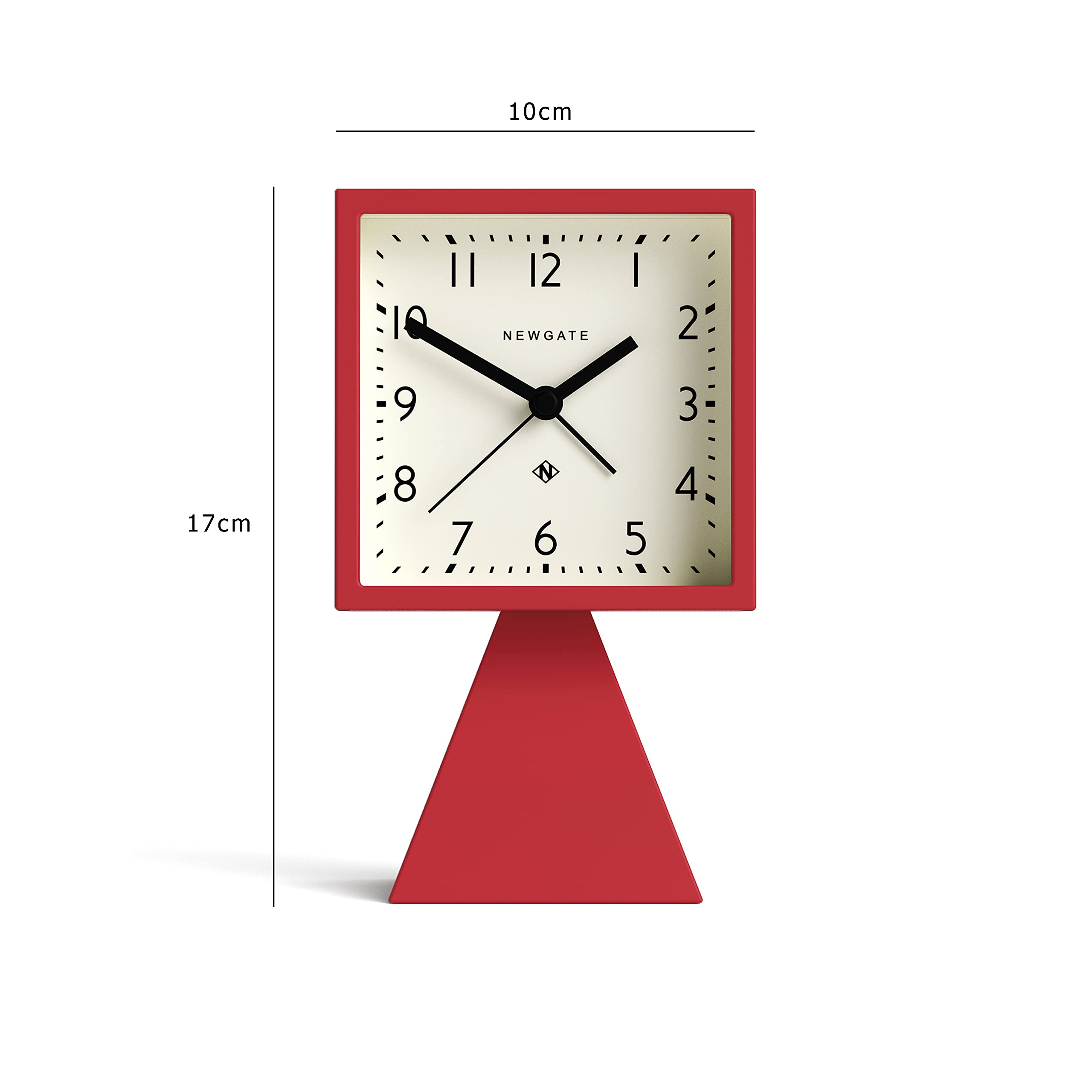 Newgate Brian Sveglia Analogica Retrò - Rosso Opaco - Quadrante Arabo - Movimento Silenzioso No-Tick - 5