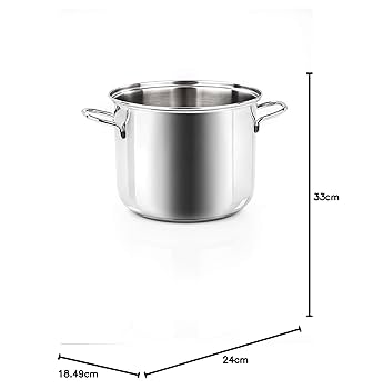 イタリア製Barazzoni 24cm ストックポット Amazon｜Barazzoni 蓋付 ストックポット 24cm CHEF LINE