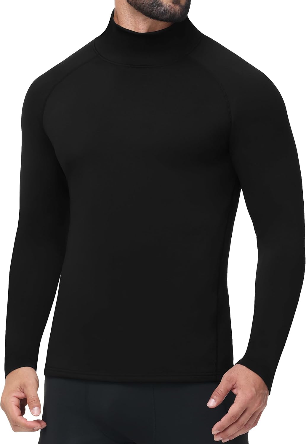 Roadbox Men's Thermal Compression Shirts Mock Turtleneck Long Sleeve, Fleece Lined Undershirt Base Layer for Winter Workout - Image 2