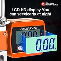 Vista 4 de Hancaner - Escala colgante digital para grúa de 1000 libras, báscula de grúa resistente de 1,102.3 lbs con retroiluminación LCD con 3