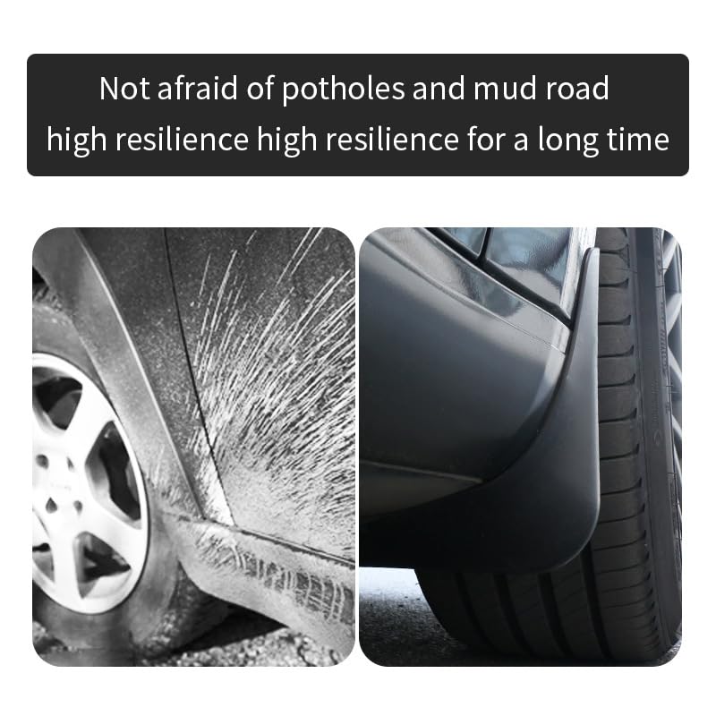 Image of 2024 Upgrade Accessories,Tesla Model y Mud Flaps,Model y Mud Flaps for Model Y 2024 2023 2022 2021,No Drilling Required,Upgraded Flexible Mud Guards,Include Install Tools,Black (Set of 4)