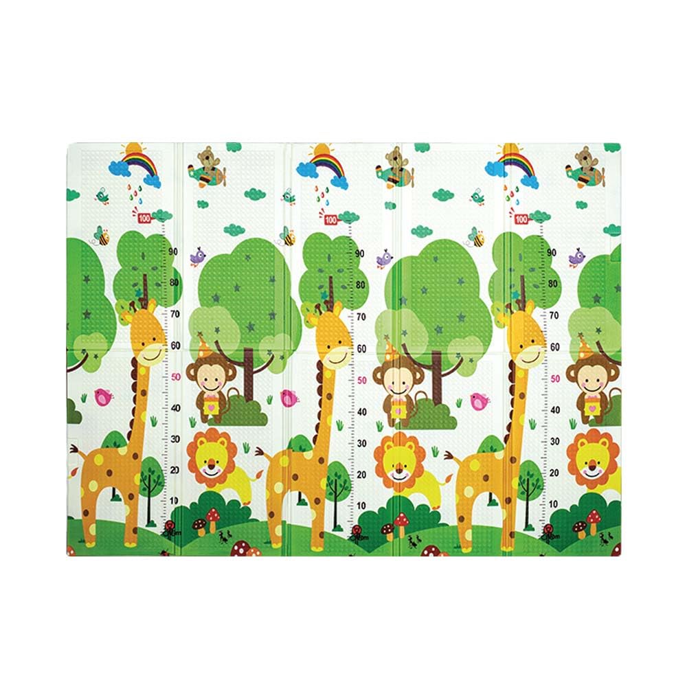 OLIVO.shop Tappeto gioco bambini pieghevole, Tappeto bambini, tappeto gioco neonato reversibile e non tossico, Tappeto cameretta 150x200 cm PLAY (GIRAFFA/CIRCO)