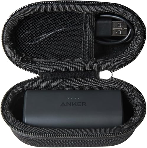 Hermitshell Estuche de viaje duro para Anker Nano Power Bank, cargador portátil 5,000mAh (negro)