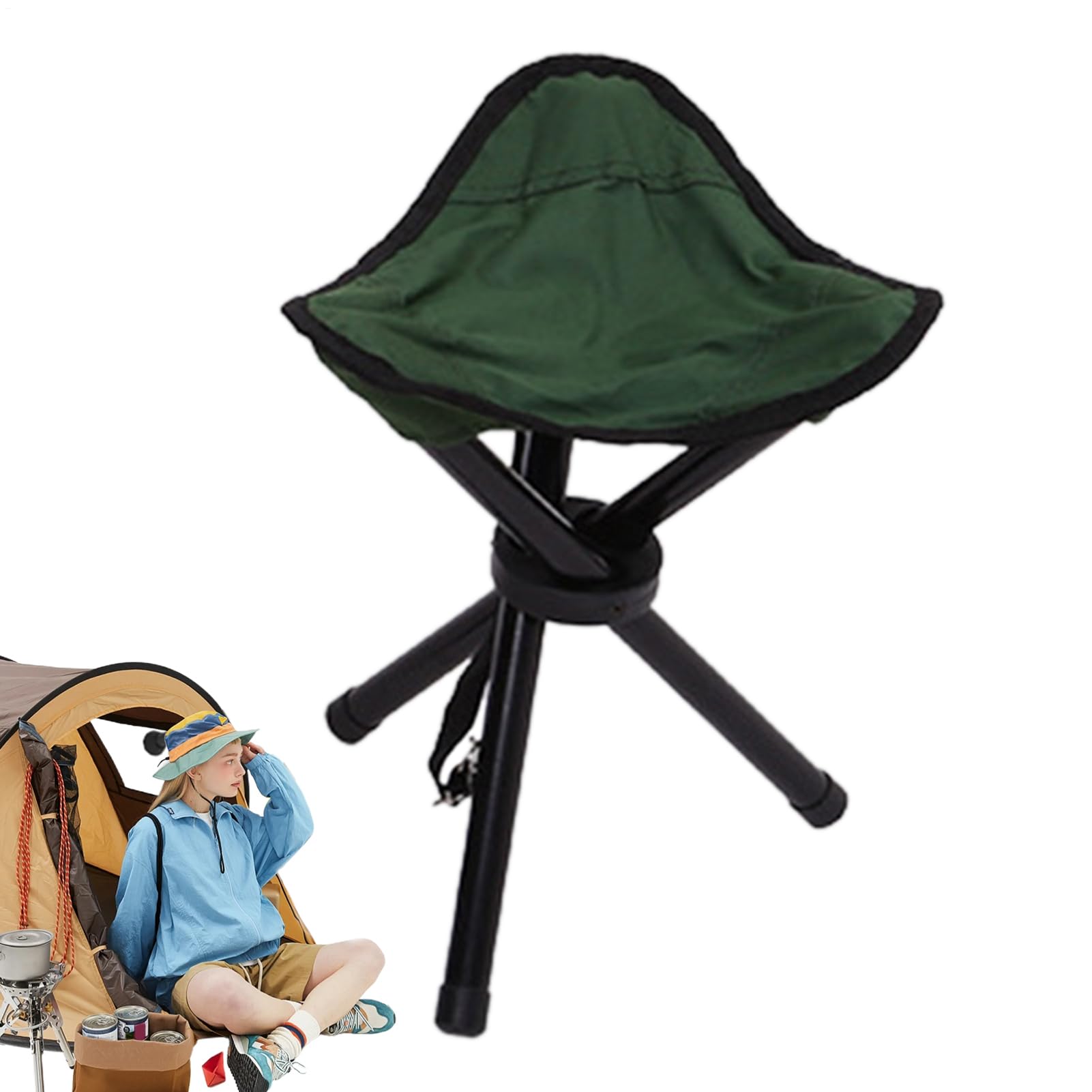 Portable Camping Stool | Lightweight Folding Stool, Portable Camping Stool, Lightweight Folding Stool for Hiking, Backpacking, Fishing, Picnic