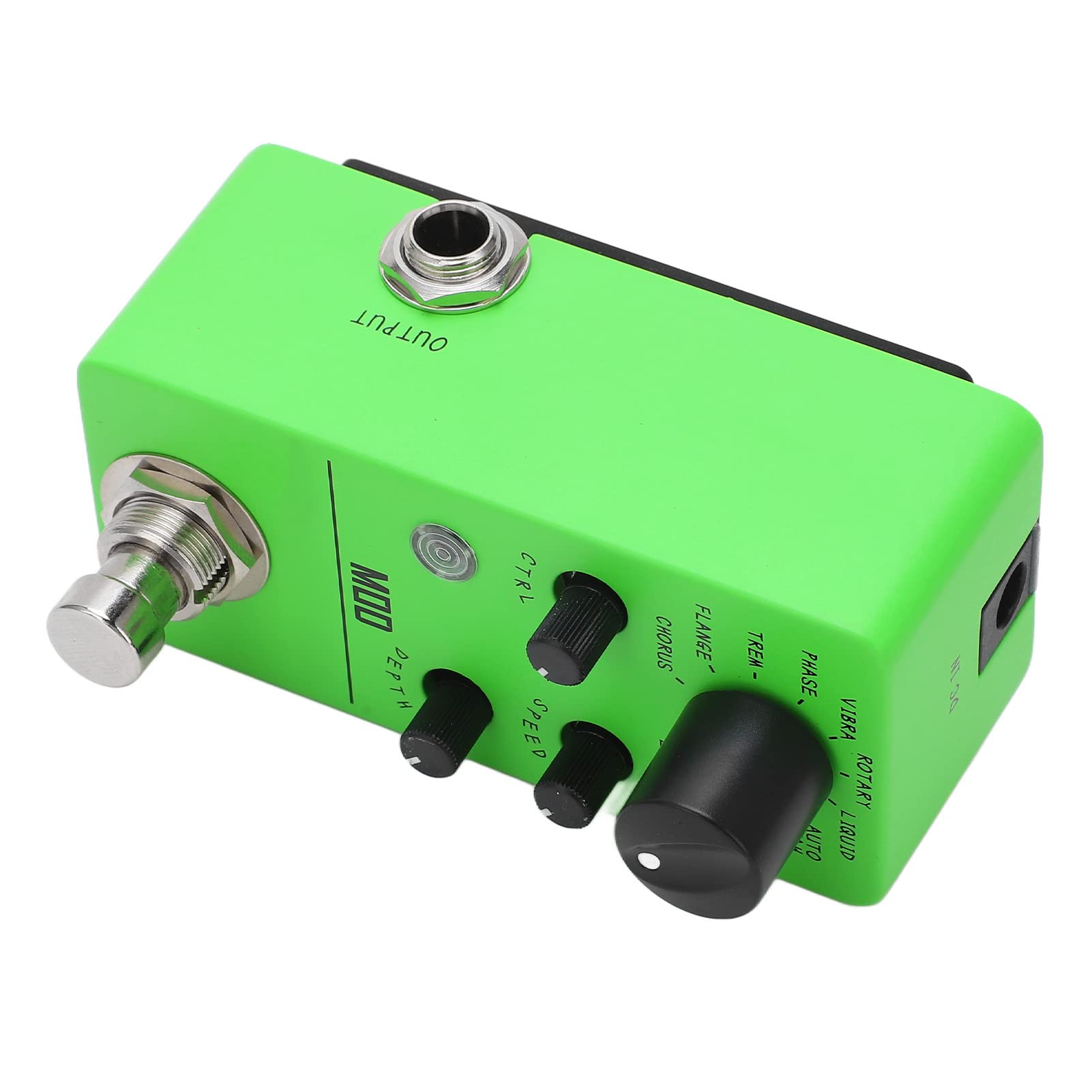 Pedale Effetto Chitarra Elettrica Mini Pedale di Modulazione con 11 Effetti Classici per Musicisti Dimensioni Compatte in Metallo Verde