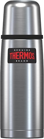Thermos - Termo, frasco de acero inoxidable, ligero y compacto, 350 ml, acero inoxidable, metalizado, 7x7x24 cm