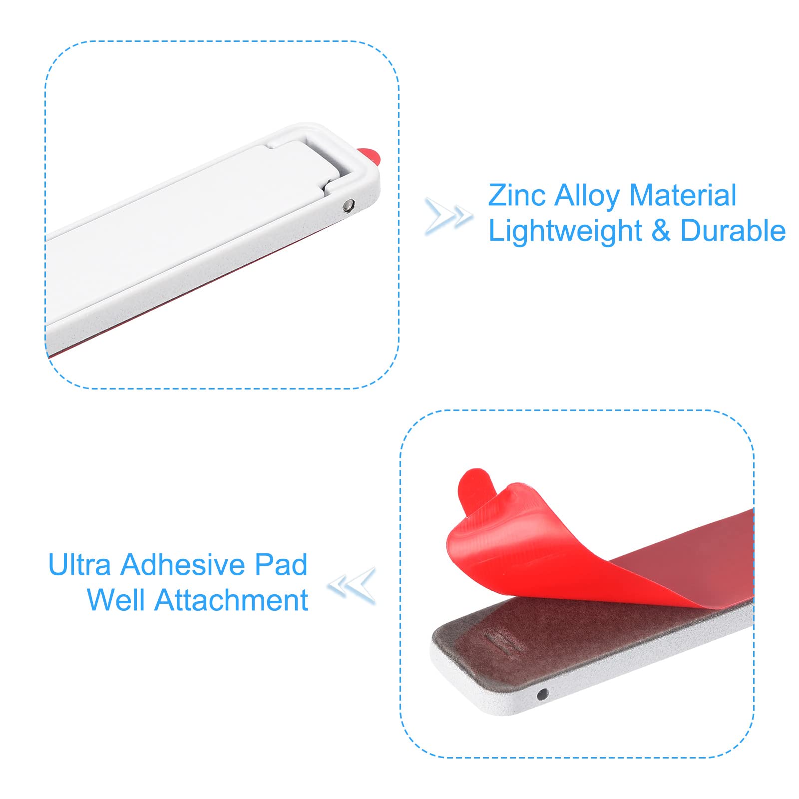 2 Soportes Ultrafinos Para Teléfono – Ajustables, Adhesivos, Compatibles Con La Mayoría De Móviles (negro Y Plateado)