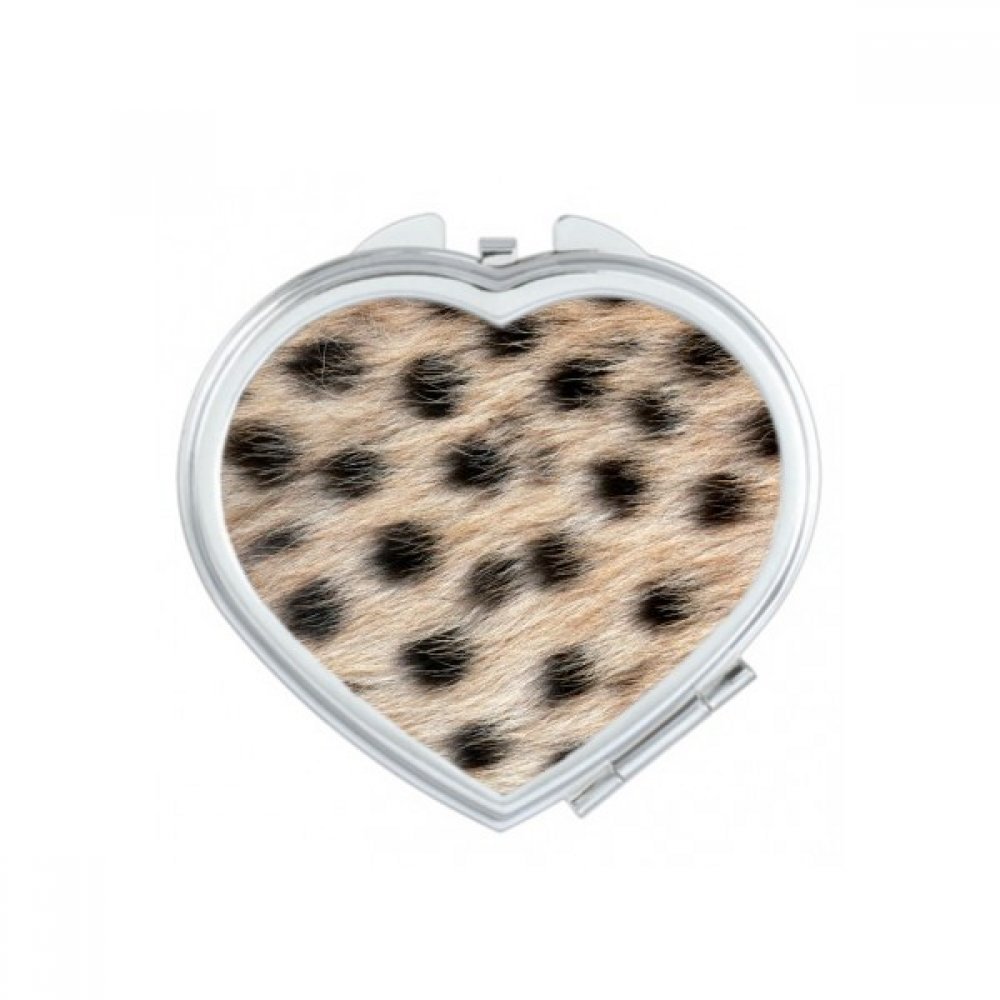 Miroir compact cœur plume de léopard : mini miroir de poche portable coloré