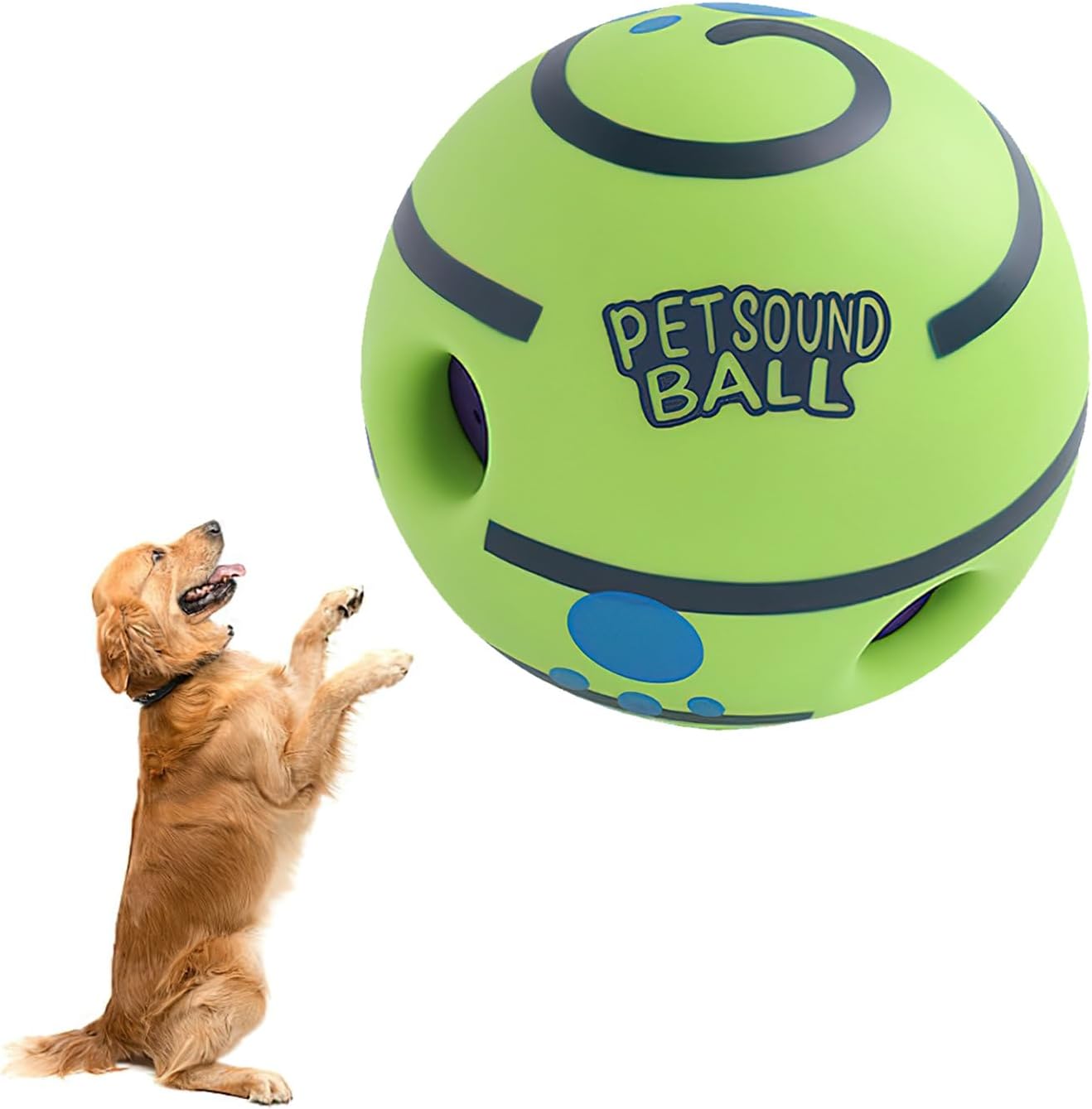 Fewlew Giggle Ball 8cm, Green Giggle Ball for Dogs (8 CM)