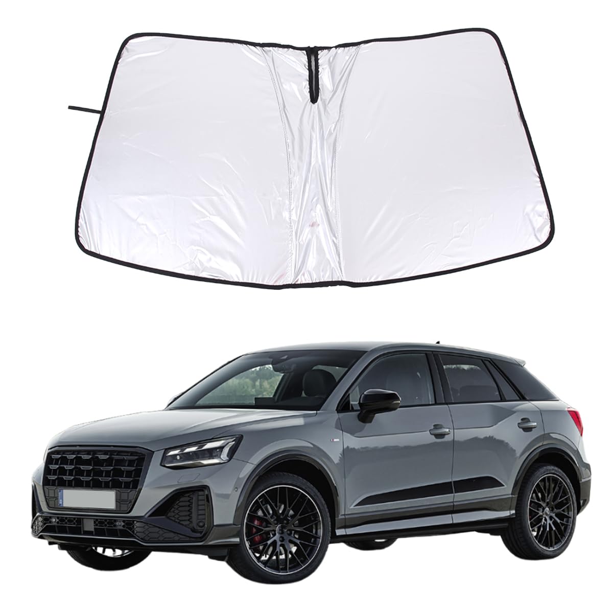 Audi サンシェード Q2フロントガラス用 折りたたみ式 Amazon.co.jp: 車用フロントガラスサンシェード、Audi Q2 2016-2024年